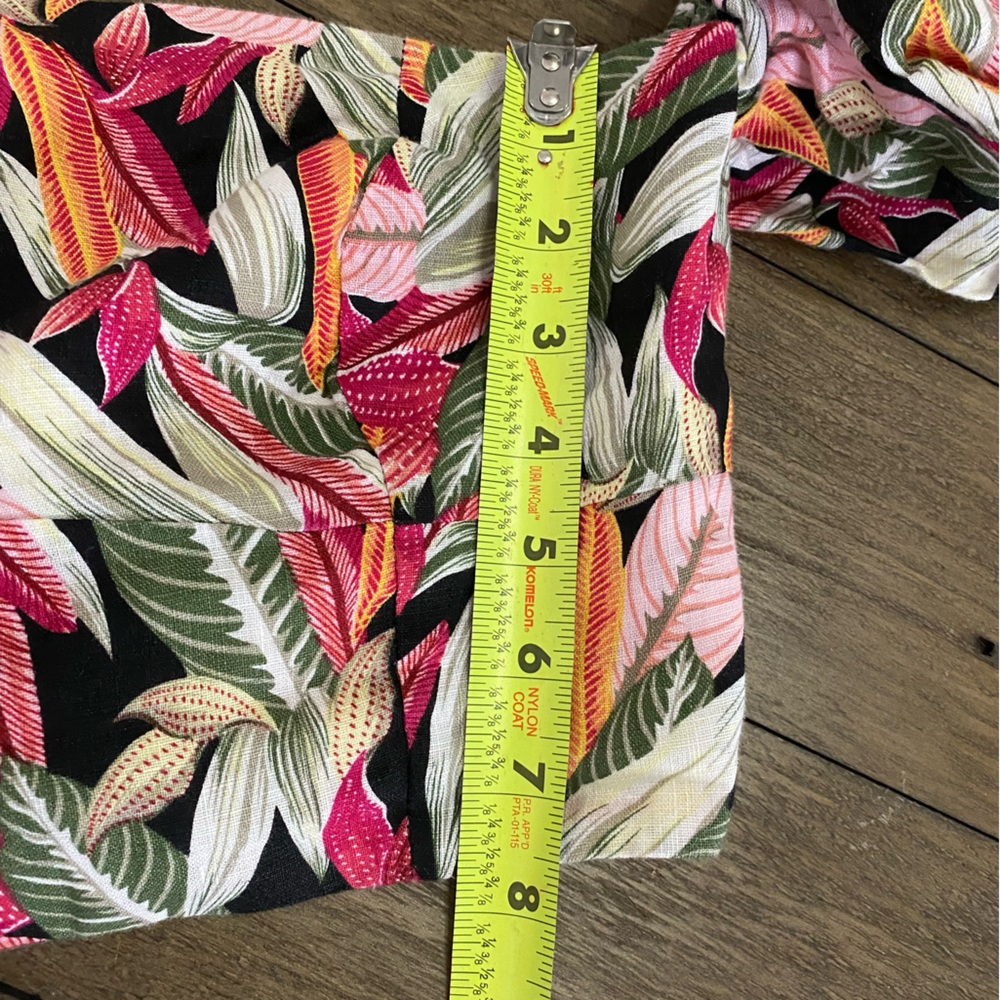 LOFT Linen Tropical Top Off Shoulder Puff Sleeves Resortwear Beach NEW - Picture 4 of 9
